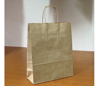 Чанта пл.д Крафт кафяв 180/100/300 с канапени дръжки (25 бр.)